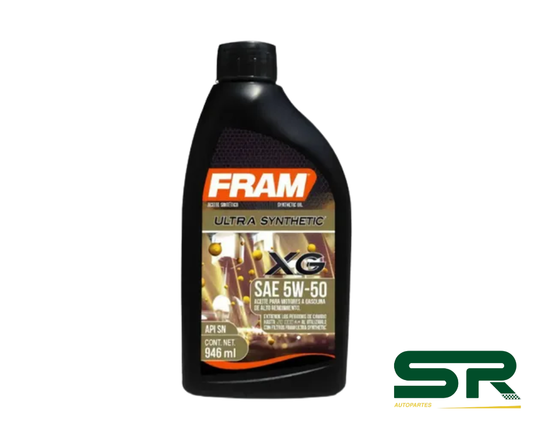 ACEITE PARA MOTOR SINTETICO SN SAE 5W50 1L FRAM