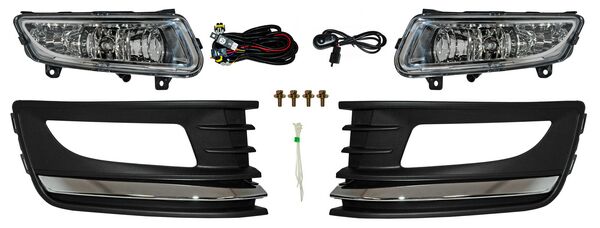 FARO DE NIEBLA VOLKSWAGEN VENTO 2016-2020 LÍNEA ANTERIOR C / PARRILLA CON MOLDURA CROM JGO 352 880.06 TYG